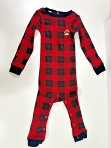 Bear Cheeks Plaid One Piece Pajamas Flap jack 18 Month Lumber Jack  NEW (#D) - Picture 1 of 9