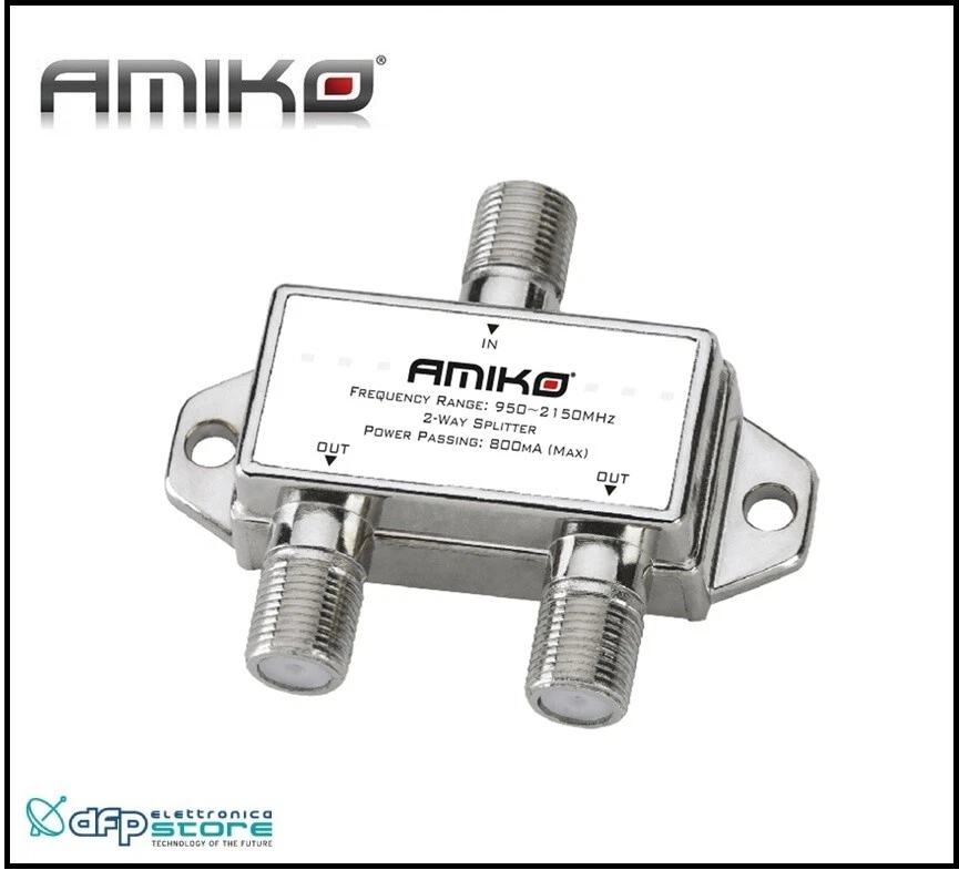 Partitore Splitter Sdoppiatore Per Antenna TV Satellitare 1 Ingresso 2 Uscite    - Immagine 1 di 1