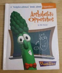 Vintage VeggieTales Archibald's Opposites Chick-fil-A Book - Imagen 1 de 5