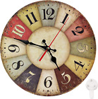 Britimes Round Wall Clock Silent Non-Ticking Clock 10 Inch, Vintage Farmhouse...