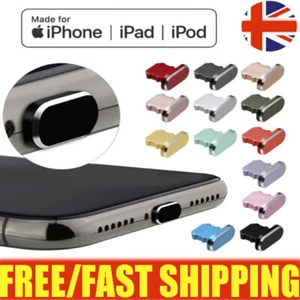 Metal Charging Port Anti Dust Cover Plug for iPhone 14 13 12 11 SE XR XS 8 7 6† - Photo 1/32