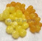 9x11mm Natural Mexico Orange Yellow Amber Beeswax Carved Pumpkin Loose Beads