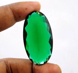 25x47 MM Lab Created Multi Cut Oval Loose Gemstone For Pendant Making P-3360 - Picture 1 of 16