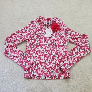 NWT Janie and Jack Girls' Floral Long Sleeve Rash Guard Swim Shirt sz12 - Picture 1 of 11