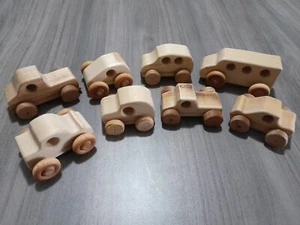 Lot Of 8 handmade Toy Wooden Cars Various Sizes And Shapes 2 - Picture 1 of 2