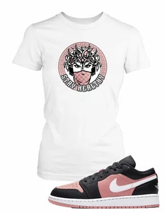 Women's Stay Healthy T Shirt to Match Air Jordan 1 Low Pink Quartz Ladies Tee - Picture 1 of 2