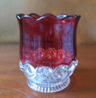 EAPG Elson Glass Hero Ruby Stain Celery Vase/Spooner - Image 1 of 4