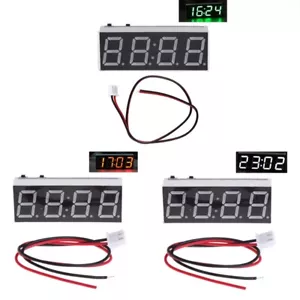Electronic 12V 5-24V Voltmeter Thermometer Clock for Car Auto LED Monitor Module - Picture 1 of 17
