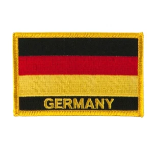 PARCHE BORDADO BANDERA ALEMANIA CON NOMBRE - PLANCHADO - NUEVO 2,5 X 3,5" - Imagen 1 de 1