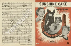 SUNSHINE CAKE ~ Sheet Music & Words ~ From FRANK CAPRA'S RIDING HIGH - 1950 - Picture 1 of 1