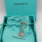 Tiffany Pale Pink Rose Quartz Silver Earrings, Rare Vintage