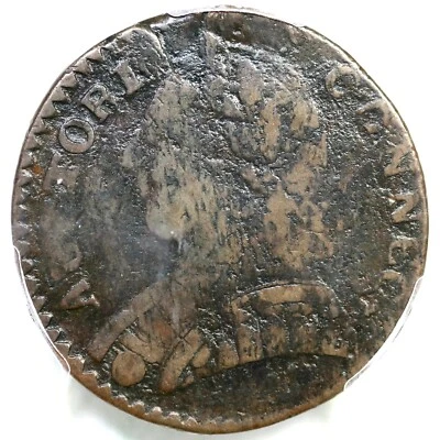 1787 M 3-G.1 R-6- PCGS VG 10 Connecticut Colonial Copper Coin - Image 1 of 3