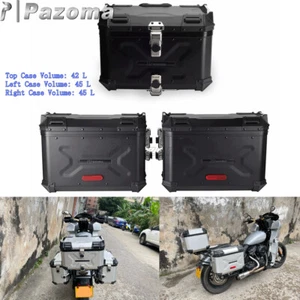 Estuches laterales de aluminio + estuche superior con soporte para Harley Softail Street Bob 114 FXBBS - Imagen 1 de 11