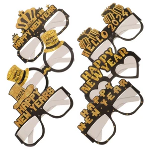 6pcs Frame Prop 2024 New Year Paper Eyeglasses New Year Glasses Party Favor - Picture 1 of 12