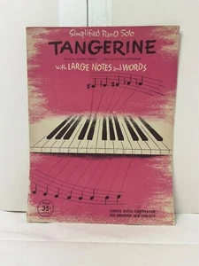 Tangerine Johnny Mercer Piano Book Organ Keyboard Sheet Music *Large Notes* 1942 - Picture 1 of 8