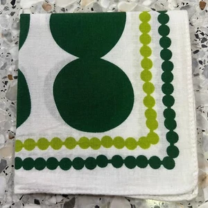 MAN HANKY GREEN POLKA DOTS GEOMETRICS JAPAN VTG COTTON POCKET ART SQUARE 20”#JP2 - Picture 1 of 3