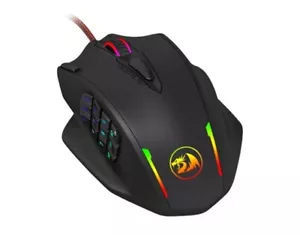 REDRAGON M908 IMPACT RGB Mouse Laser 18 buttons Wired USB 12400 dpi Black - Picture 1 of 4