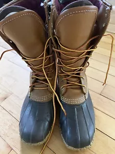 Unisex LL Bean Boots Sz 7mens 9womens USA Tall Goretex Thinsulate Duck Boots - Picture 1 of 5