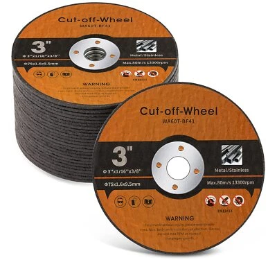 MIDO Professional Abrasive Cut Off Wheels 3 Inch 25 PCS Cutting Disc 3x1/16x3/8 - Image 1 of 4