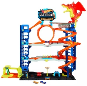 Hot Wheels City Toy Car Track Set Ultimate Garage With 2 Die-Cast Toy Cars New - Picture 1 of 7