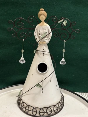 Pajarera Ángel Decorativa Metal Pintado (Interior/Exterior) Foto 1 de 4