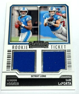 2023 Contenders Rookie TIckets Dual Relic Hendon Hooker Sam Laporta #DS-10 Lions - Picture 1 of 2