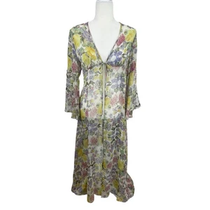 Bata Babydoll Vintage Victoria's Secret Etiqueta Dorada Seda Gasa Floral EE. UU. Pequeña - Imagen 1 de 13