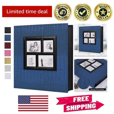 Álbum de fotos de cuero de gran capacidad para fotos 4x6 - Perfecto para bodas y regalos Foto 1 de 4