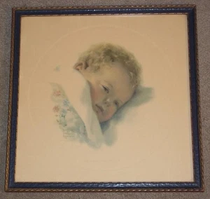FRAMED ART PRINT ON DREAMLANDS BORDER BESSIE PEASE GUTMANN #692 13 1/2 X 13 1/2 - Picture 1 of 4