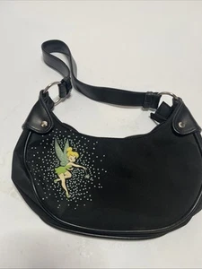 Disney Tinkerbell Purse with strap #87429 Beautiful Sequins Black Silver Sparkle - Photo 1/14