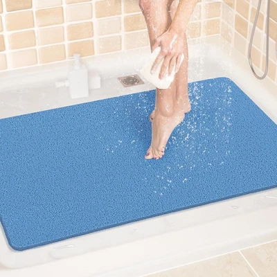 24x16" Non-Slip PVC Shower Mat with Drain-Quick Drying Bathmat for  Bathroom - Image 1 of 4
