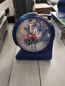 Vintage MLB Los Angeles Dodgers Analog Old Fashioned Clock Sun Time Rare - Picture 1 of 4