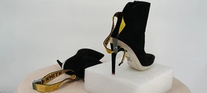 Off-White™ Black Suede Ankle Boots w/ Yellow Strap – Size 37 | Pre-Owned - Picture 1 of 4