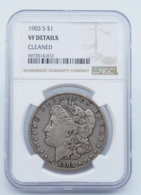 1903-S Morgan Silver Dollar $1 NGC VF Details - U337 - Image 1 of 4