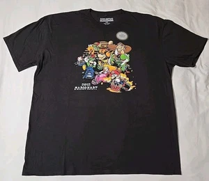 Super Mario Kart Racing Crew Graphic T-Shirt Solid Black Size 2XL - Picture 1 of 6