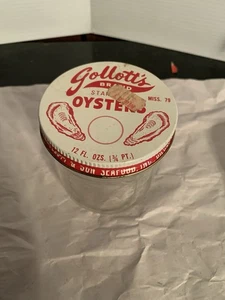 Vintage Austerndeckel und Glas der Marke Tollott’s Biloxi, Miss - Bild 1 von 2