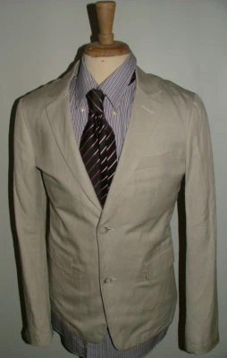 NEW WOT VINCE BLAZER SIZE 38 R LINEN LYOCELL COTTON BEIGE SOLID #460 - Imagem 1 de 4