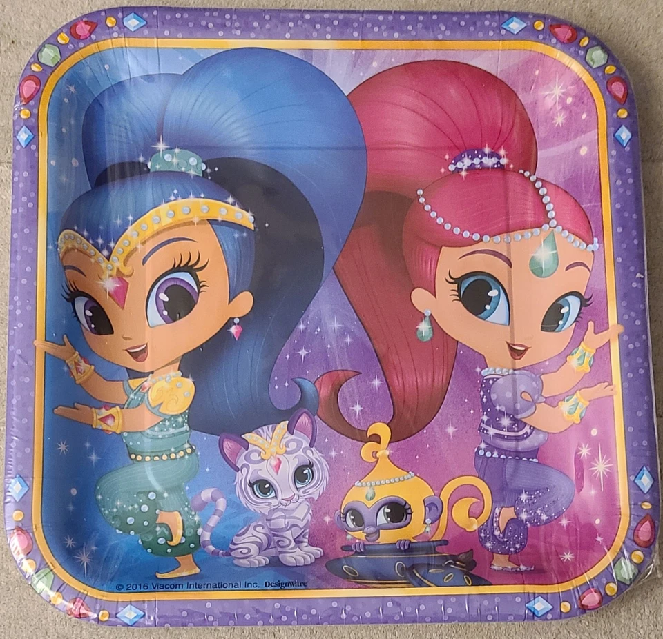 Shimmer and Shine Lunch Plates 8 Per Package Birthday Party Supplies New - Image 1 of 4