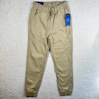 Uniforme escolar para niños Nautica Joggers cintura elástica cordón sarga elástica caqui Foto 1 de 4