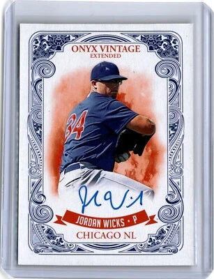 2021 Onyx Vintage Extended Blue Ink Jordan Wicks Auto (B33) A30 Cubs - Image 1 of 2