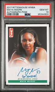2017 RITTENHOUSE WNBA AUTOGRAPHS MAYA MOORE POSE PSA 10! POP 1! - Picture 1 of 2