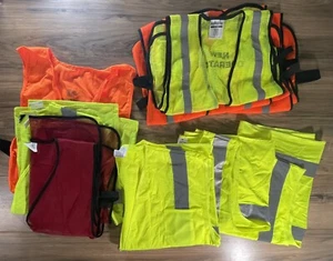 Lot Of 9 Safety Reflector Vest Mixed Brands And Sizes - Picture 1 of 13