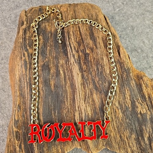 VETEMENTS Collana Royalty Smalto Rosso Catena Spessa Tono Oro