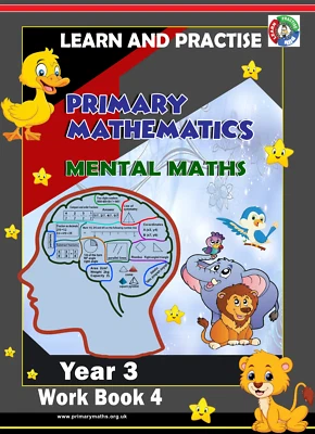 YEAR 3 WORK BOOK 1,2,3&4, LEARN AND PRACTISE,  KEY STAGE 2, MENTAL MATHS - Image 1 of 4