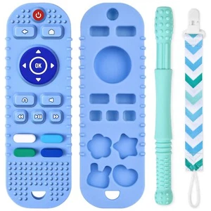 Silicone Baby Teething Toys Remote Control Shape Teethers Toys With Teething Tub - Picture 1 of 7
