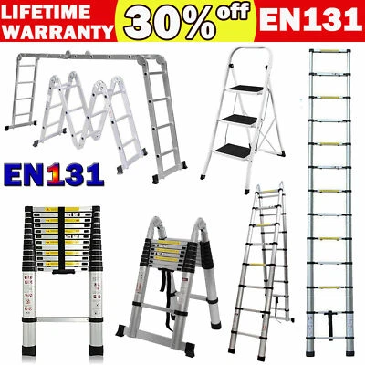1.9m-5m Scala Telescopica in Alluminio Pieghevole Scala Multifunzionale EN131 - Immagine 1 di 4