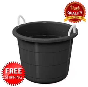 Mainstays Flexible 17 Gallon Plastic Tub with Rope Handles, Black - Picture 1 of 4