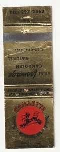 COUVERTURE DE LIVRE D'ALLUMETTES - PRODUITS CAILLETTE - MASKINONGE QUÉBEC CANADA - Photo 1/3
