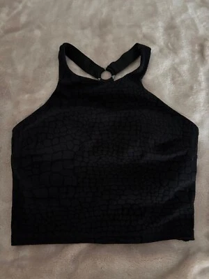 Michi Black Sleeveless Crop Top, Size S/P - Image 1 of 4