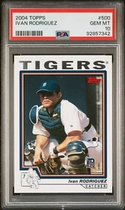 PSA 10 GEMAS COMO NUEVAS IVAN RODRIGUEZ 2004 TOPPS #500 JB - Imagen 1 de 1
